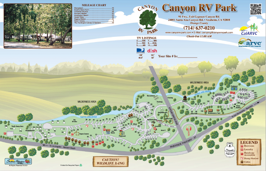 Canyon Rv Park Map In Anaheim Explore The Park 1280